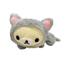 Rilakkuma Plush Korilakkuma Gray Cat 2016 San-X 13" Stuffed Animal Bear dressed